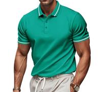 Polo à manches courtes pour homme - Évacuation de l'humidité - T-shirt de golf décontracté - Haut d'exercice athlétique, Z12-green-polo Shirts pour Homme, M