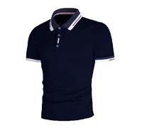 Polo à manches courtes pour homme - Imprimé floral - Col à 3 boutons - Pour le sport et les vacances, Z01-navy-polo Shirts pour Homme, M