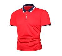 Polo à manches courtes pour homme - Imprimé floral - Col à 3 boutons - Pour le sport et les vacances, Z01-rouge-polos pour homme, 5XL