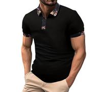 Polo à Manches Courtes pour Homme - Respirant - Polo de Golf - Stretch - Noir - Manches Courtes - Poche Poitrine - Polo Tendance - Polo de Sport pour Homme, T Noir., XL