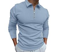 Polo à manches courtes pour homme - Séchage rapide - Pour le golf et la randonnée, Chemise Henley légère d'été boutonnée Bleu, M
