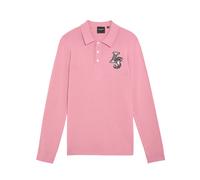 Polo à manches longues en tricot Lyle & Scott Deco Patch Rose M