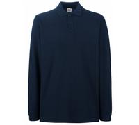 Fruit of the Loom – Polo homme manches longues – Bleu (Deep Navy) – Taille M