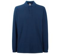 Polo à manches longues Fruit Of The Loom pour homme, Bleu Deep Navy, XX-Large
