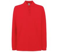Fruit of the Loom Polo à manches longues pour homme BC1383 Rouge Large