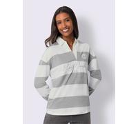 Polo à manches longues motif à rayures mode - Best Connection - gris-bleu écru imprimé GRIS-BLEU ÉCRU IMPRIMÉ 38