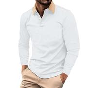 Polo à manches longues pour homme adulte en coton coupe ajustée col grand-père designer décontracté extensible t-shirt de gym respirant coupe musculaire chemise avec poche vêtements de travail