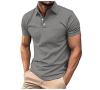 Polo à Poche pour Hommes à Manches Courtes Respirant Coupe Standard Outdoor Polos de Sport Mode Coupe Slim Fit Tops Stretch Muscle,Côtelée,Workout Grande Taille Streetwear Printemps Été