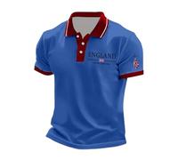 Polo Anti Transpirant Homme - Chemise Homme Classique Manches Courtes Motif Drapeau Britannique Tricot Mélangé Respirant Confortable Décontracté Boutonné Saison Estivale