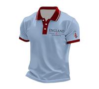 Polo Anti Transpirant Homme - Chemise Homme Classique Manches Courtes Motif Drapeau Britannique Tricot Mélangé Respirant Confortable Décontracté Boutonné Saison Estivale