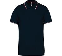 Polo Bandes Contrastées Homme - K250 - Bleu Marine Wine-Blanc - Manches Courtes
