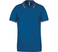 Polo Bandes Contrastées Homme - K250 - Bleu Roi - Rouge-Blanc - Manches Courtes