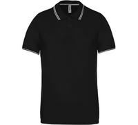 Polo Bandes Contrastées Homme - K250 - Noir - Gris-Blanc - Manches Courtes