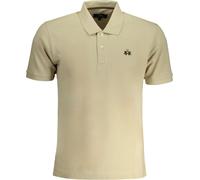 Polo beige pour hommes à manches courtes avec broderie & logo, coupe regular, taille : S Couleur : Beige