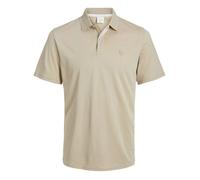 Polo beige uni avec une coupe regular fit et un col boutonné L