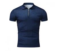 Polo Classe Homme Manches Courtes - Bleu, Noir, Maille Piquée - Meilleur Polo de Rugby À Manches Courtes