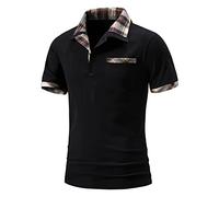 Polo Classe Homme Manches Courtes - Bleu, Noir, Maille Piquée - Meilleur Polo de Rugby À Manches Courtes
