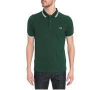 Polo Classic Slim Fit Vert et Blanc - FRED PERRY - Twin Tipped Shirt - Coupe Slim - Homme XS