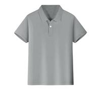 Polo Classique à Manches Courtes en Piqué pour Garçon, Col Confortable, Col Boutonné sur le Devant, Confortable, Extensible, Uniforme Scolaire, T-shirt d'Été Basique, Manches Mi-longues, 4-12 ans