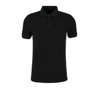Polo classique en coton piquÃ© doux Ã Ã©cusson QS Noir S