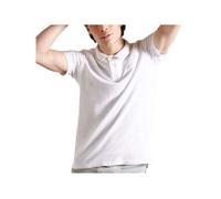 Polo classique en piqué pour homme - Superdry - Blanc - Coupe ajustée - Manches courtes - Col chemise XXL