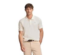 Polo Club Polo Beige en piqué avec Patte à Trois Boutons et Logo brodé Contrastant Homme