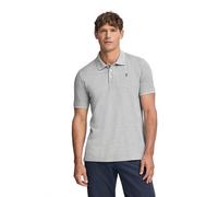 Polo Club Polo Gris chiné en piqué avec Patte à Trois Boutons et Logo brodé Contrastant Homme