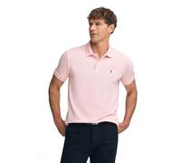 Polo Club Polo Rose en piqué avec Patte à Trois Boutons et Logo brodé Contrastant Homme
