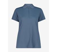 Polo CMP respirant zippé à manches courtes bleu nuit pour femme - S