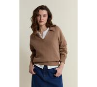 Polo col V à manches longues avec coton - Paulina Polo - M - Miel - Femme - Etam