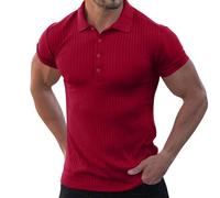 Polo Confortable Chemise Anti Transpiration Haut Durable Lavage sans Deformation pour Rencontres Entre Amis Travail Quotidien Sortie Urbaine Red 4TG