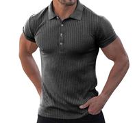 Polo Confortable Chemise Anti Transpiration Haut Durable Lavage sans Deformation pour Rencontres Entre Amis Travail Quotidien Sortie Urbaine Dark Gray Grand (l)