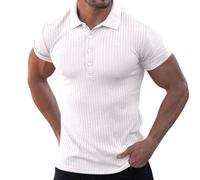 Polo Confortable Chemise Anti Transpiration Haut Durable Lavage sans Deformation pour Rencontres Entre Amis Travail Quotidien Sortie Urbaine White Grand (l)