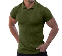 Polo Confortable Chemise Anti Transpiration Haut Durable Lavage sans Deformation pour Rencontres Entre Amis Travail Quotidien Sortie Urbaine Army Green 4TG