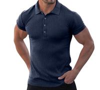 Polo Confortable Chemise Anti Transpiration Haut Durable Lavage sans Deformation pour Rencontres Entre Amis Travail Quotidien Sortie Urbaine Navy S (s)