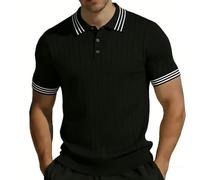 Polo Confortable Chemise Anti Transpiration Top Durable Lavage sans Deformation pour Rencontres Entre Amis Travail Quotidien Sortie Urbaine Black 3TG