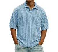 Polo Confortable Chemise Anti Transpiration Top Durable Lavage sans Deformation pour Rencontres Entre Amis Travail Quotidien Sortie Urbaine Blue S (s)