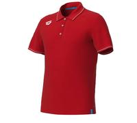 Polo coton Arena Team Solid Rouge S