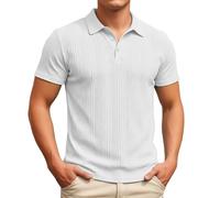 Polo Coton Homme Manches Courtes Travail Chemise Vacances Plage Coupe Classique Oversized T-Shirt Été Hommes Fleurs d'affaire Casual Uni Tee Shirt Décontracté Décontractée Fête Élégant Chemisier