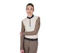Polo de concours d'entraînement manches longues femme Equestro Blanc XL
