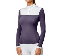 Polo de concours manches longues femme Equestrian Stockholm Fine Line Violet M