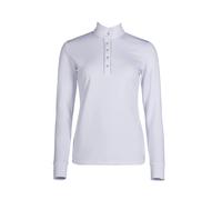 Polo de concours manches longues femme HKM Emilia Blanc L