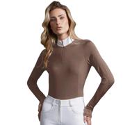 Polo de concours manches longues femme Premier Equine Cristalli Marron 44