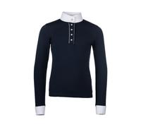 Polo de concours manches longues fille HKM Kids Emilia Bleu 8 ans