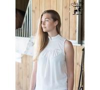 Polo de concours sans manche femme Ju & Pa Jeanne Blanc M