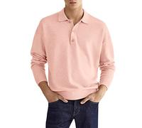Polo de golf pour homme - Haut de golf à manches longues tendance décontracté vêtements de travail polo de tennis t-shirts pour homme simple couleur unie en velours chemise formelle à col à revers
