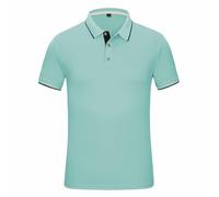 Polo de golf uni à manches courtes pour femme - Col à revers - Séchage rapide - Léger et confortable - Évacuation de l'humidité - 3 boutons, Vert menthe 1, 4X-Large