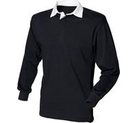 Polo de rugby classique à manches longues Front Row PC2106 (2XL) (Noir/Blanc)