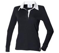 Polo de rugby Front Row, manches longues, 100% coton, coupe féminine, (RW479)