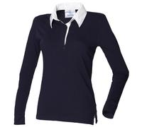 Polo de rugby Front Row, manches longues, 100% coton, coupe féminine, (RW479)